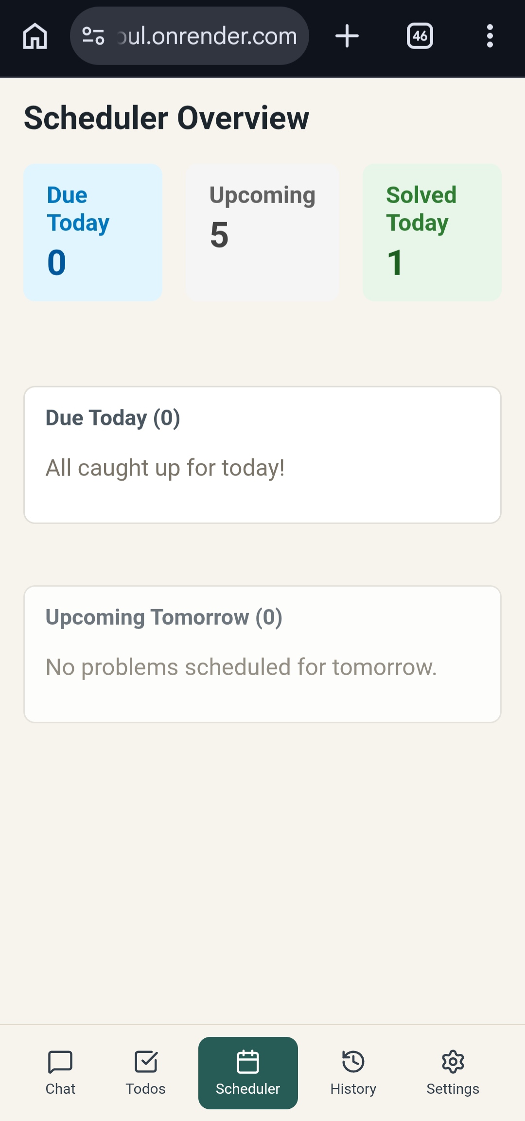 Friday scheduler screenshot